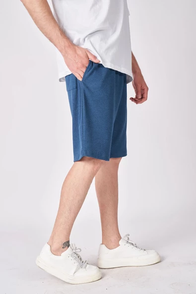 Erkek Pamuk Karışımlı Oversize Bermuda - 7