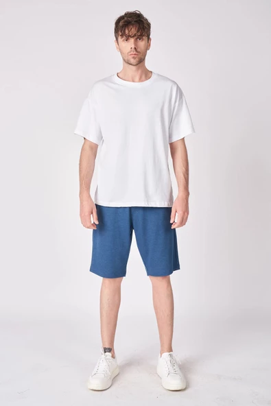 Erkek Pamuk Karışımlı Oversize Bermuda - 6