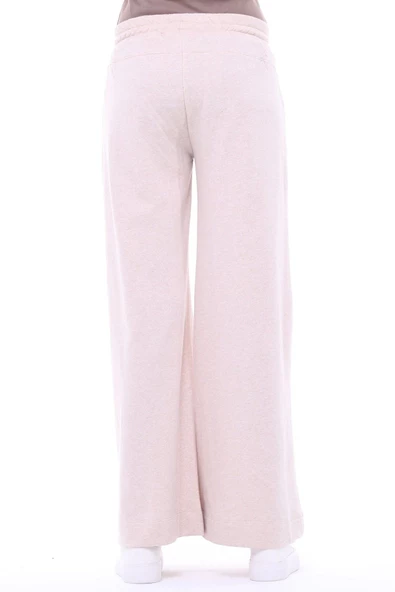 Kadın Oversize Bol Paça Pantolon Kar Melanj - Resim 12