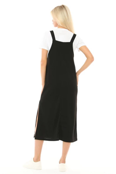 Kadın Askılı Yırtmaçlı Elbise - 3