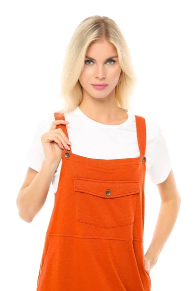 Kadın Askılı Yırtmaçlı Elbise - 8