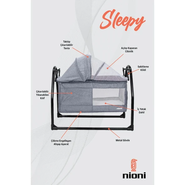 NİONİ SLEEPY GRİ BEŞİK - 2