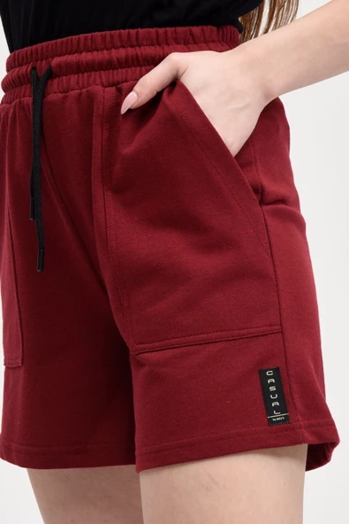 Kadın Şort Bordo - 5