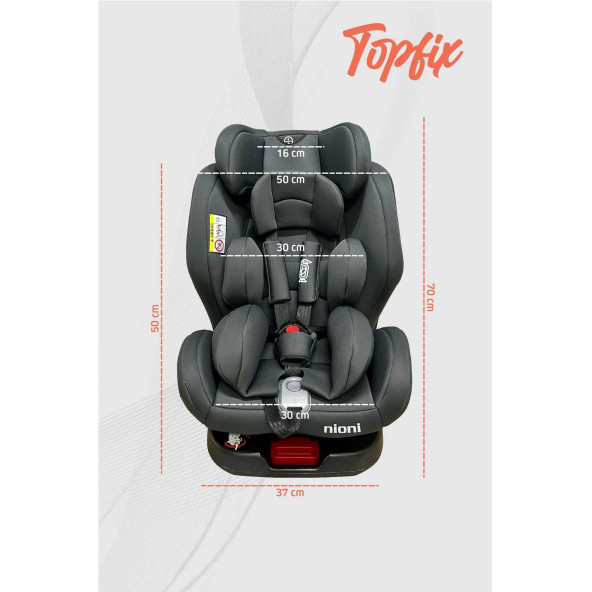 NİONİ TOPFİX GRİ 0-36 OTO KOLTUĞU - 4