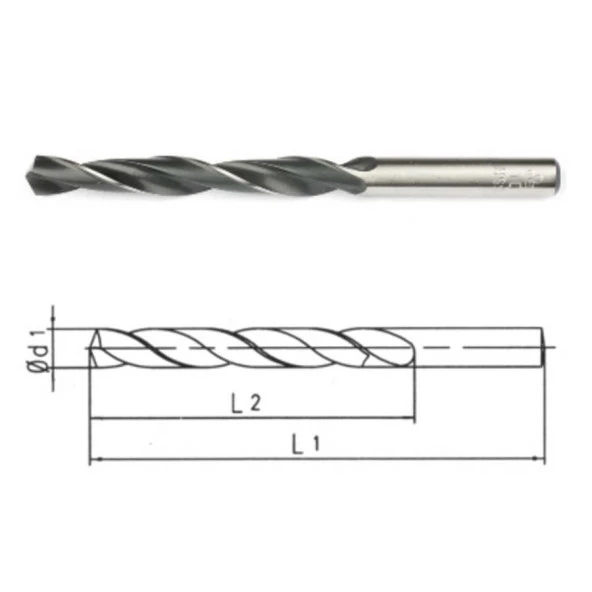 Makina Takım HSS DIN338 Silindirik S. Matkap Ucu-Haddeli 12 mm-MTE B00000001200
