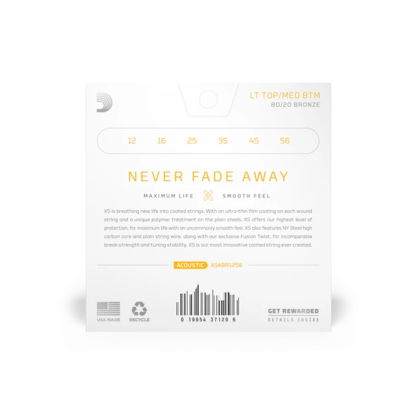 DADDARIO XSABR1256 AKUSTİK GİTAR TEL SETİ, 12-56 PB LIGHT - Resim 2