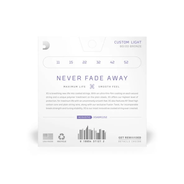 DADDARIO XSABR1152 AKUSTİK GİTAR TEL SETİ, 11-52 CUSTOM LIGHT - Resim 2