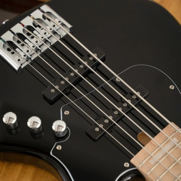 CORT NJS5BK BAS GİTAR, 5 TELLİ, SİYAH, ÇANTALI - Resim 2