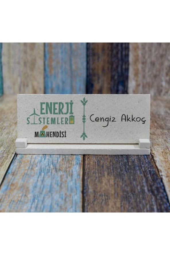 PERA LAZER KESİM Enerji Sistemleri Mühendisine Hediye Doğal Taş İsimlik Ks04-1016