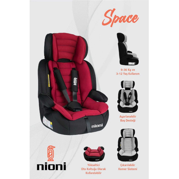 NİONİ SPACE BORDO 9-36 OTO KOLTUĞU - 2