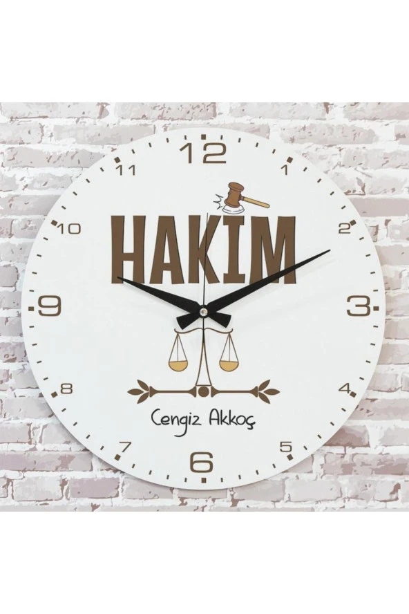 PERA LAZER KESİM Hakime Hediye Ahşap Saat 33cm KA02-1157