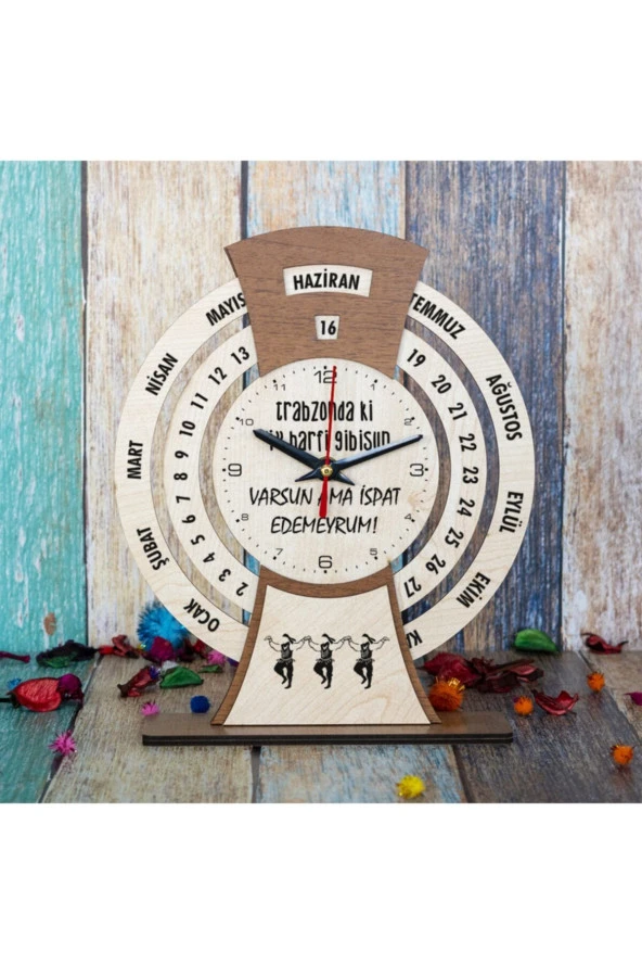 PERA LAZER KESİM 1506 Karadenizliye Hediye Ispat Edemeyrum Sonsuz Takvimli Saat