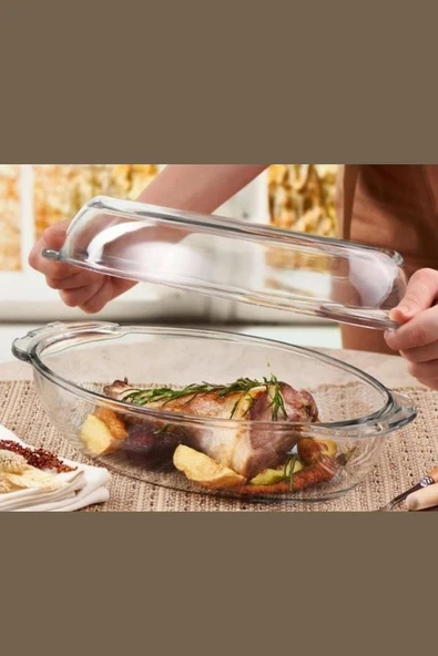 Paşabahçe 59072 Oval Borcam Kapaklı Tencere 2850 cc. - Resim 2