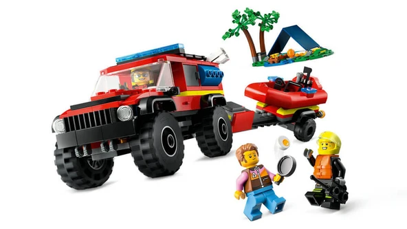 LEGO-60412 City 4x4 Kurtarma Botlu İtfaiye Kamyonu - Resim 9
