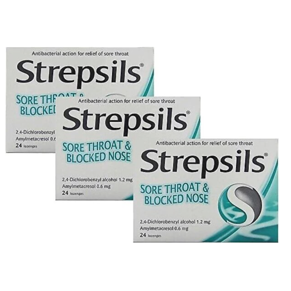 Strepsils Mentollü Pastil 24 Adet 3 Kutu