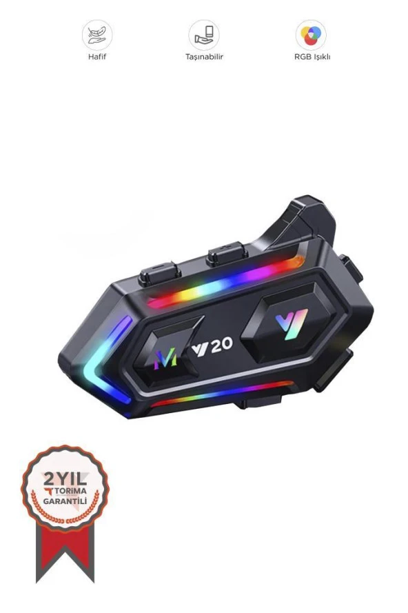 Torima Y20 Siyah Bluetooth Motosiklet Kulaklığı Intercom Motorsiklet Kulaklık