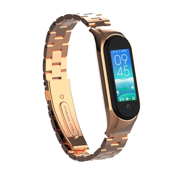 Xiaomi Mi Band 5 Mi Band 6 Uyumlu Çelik Steel Kordon Kayış - 10