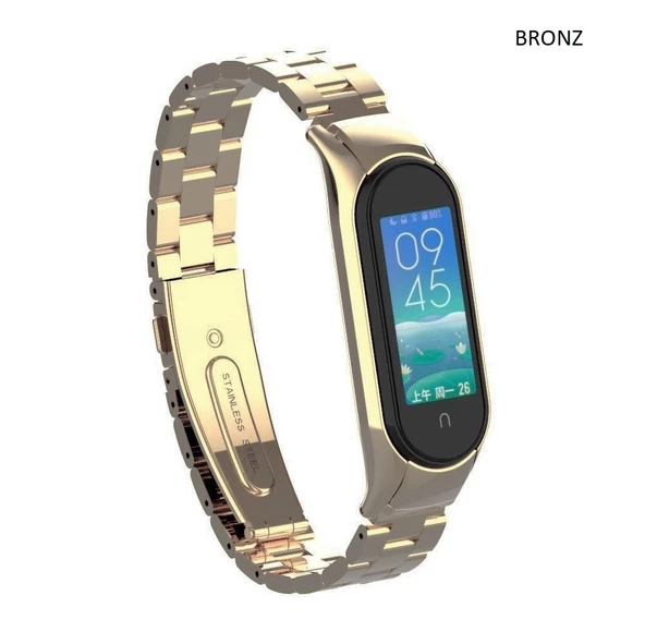 Xiaomi Mi Band 5 Mi Band 6 Uyumlu Çelik Steel Kordon Kayış - 12