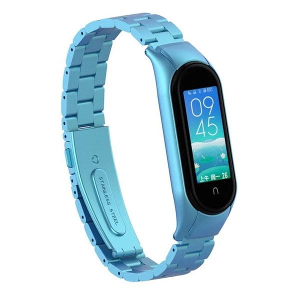 Xiaomi Mi Band 5 Mi Band 6 Uyumlu Çelik Steel Kordon Kayış - 11