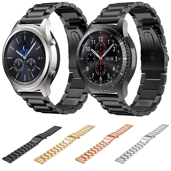 Samsung Gear S3 Frontier & Classic Metal TME Kordon Kayış Steel