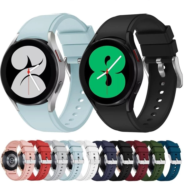 Samsung Galaxy Watch 4 5 6 7 Pro 40 42 43 44 46 47mm Uyumlu Silikon Kordon