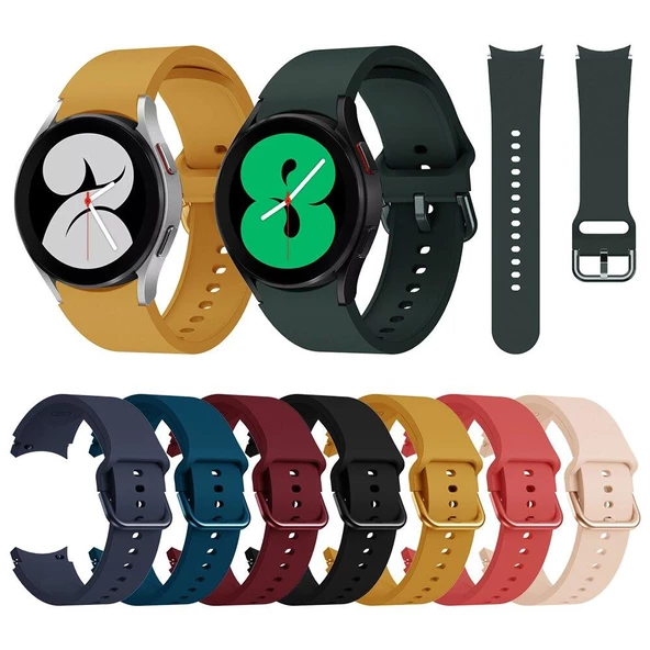 Samsung Galaxy Watch 4 5 6 7 Pro 40 42 43 44 46 47mm Uyumlu Solid Silikon Kordon