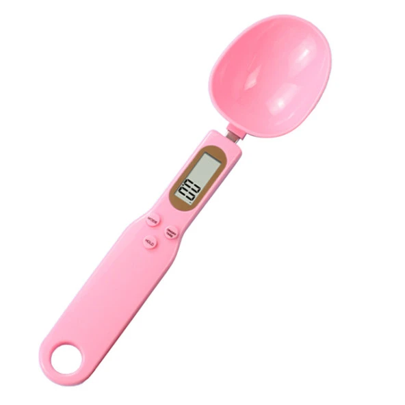 Kaşık Tartı Terazi Dijital Ekran Hassas Ölçüm 500gr/0.1gr 807A Pembe