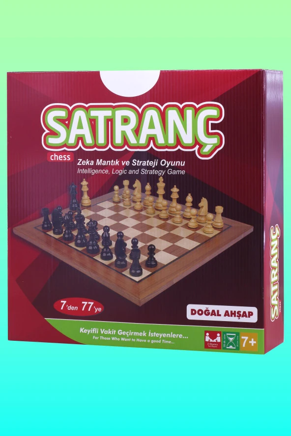 Satranç Takımı Seti MDF Ahşap Tabla Plastik Taşlar Kutulu Başlangıç Seti Kutu Oyunu 29 cm - 3