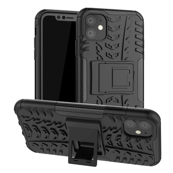 Cbtx iPhone 11 6.1 inç İçin Stand'lı PC + TPU Kılıf Siyah