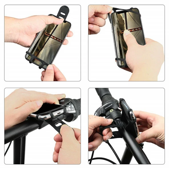 Bisiklet Motosiklet Telefon Tutucu Miracle 4-6 inç Universal - 3