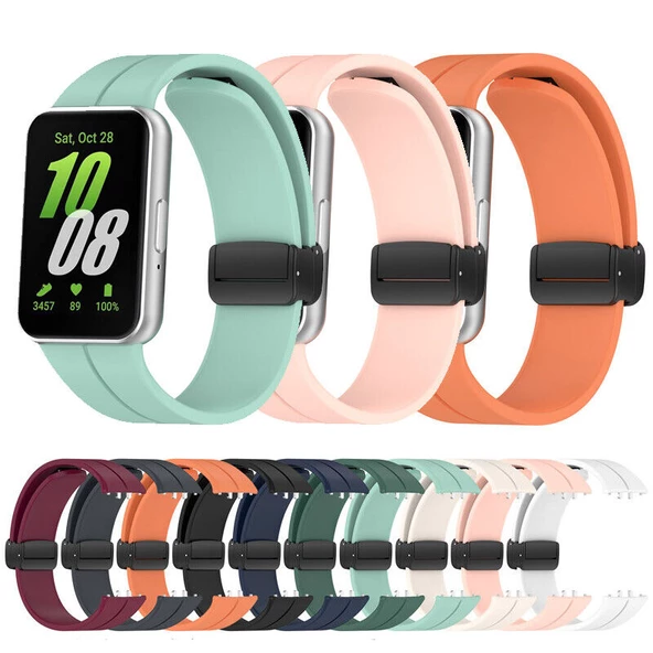 Samsung Galaxy Fit 3 R390 Uyumlu Manyetik Mıknatıslı Band Silikon Kordon Kayış