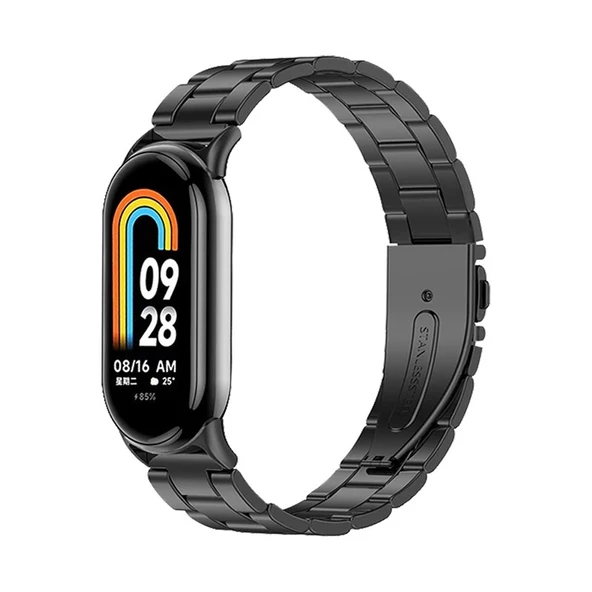 Xiaomi Mi Band 8 Mi Band 9 Uyumlu Paslanmaz Çelik Steel Kordon Kayış