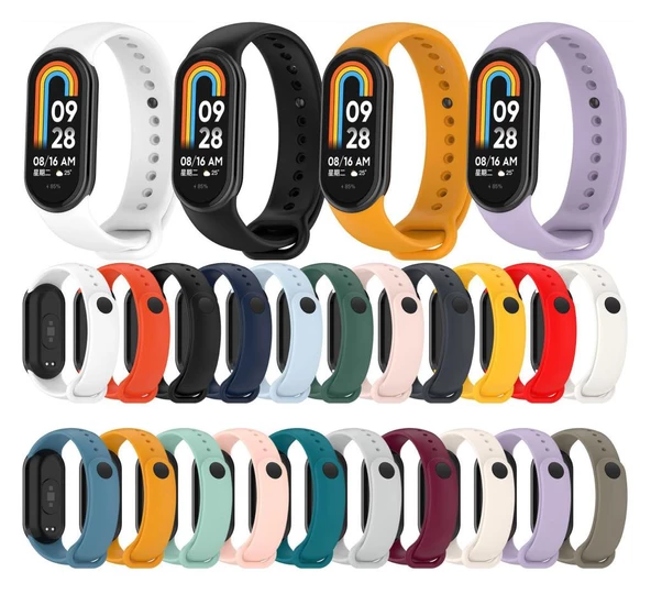 Xiaomi Mi Band 8 Mi Band 9 Uyumlu Akıllı Bileklik Silikon Kordon Kayış