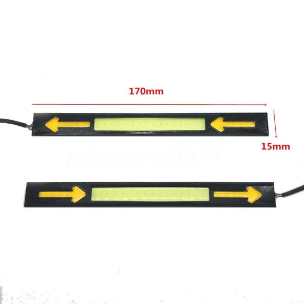 Gündüz Ledi Farı COB DRL Su Geçirmez Beyaz Sarı Sinyali İnce