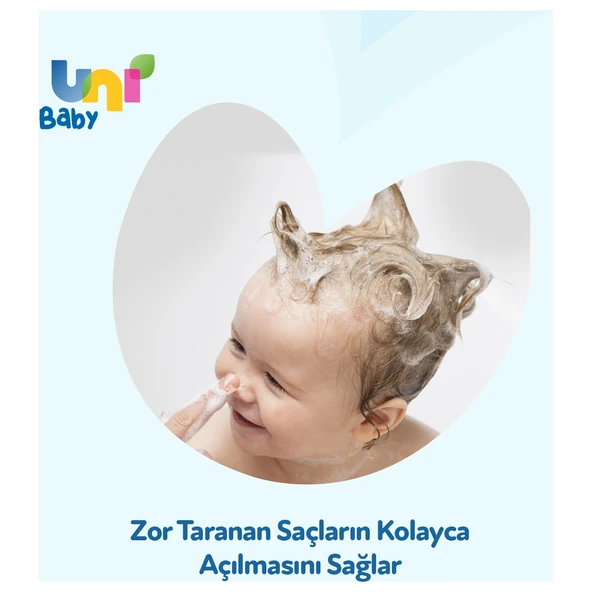 Uni Baby Bebek Kolay Tarama Saç ve Vücut Şampuanı 700ML (Pompalı) (12 Li Set) - Resim 3