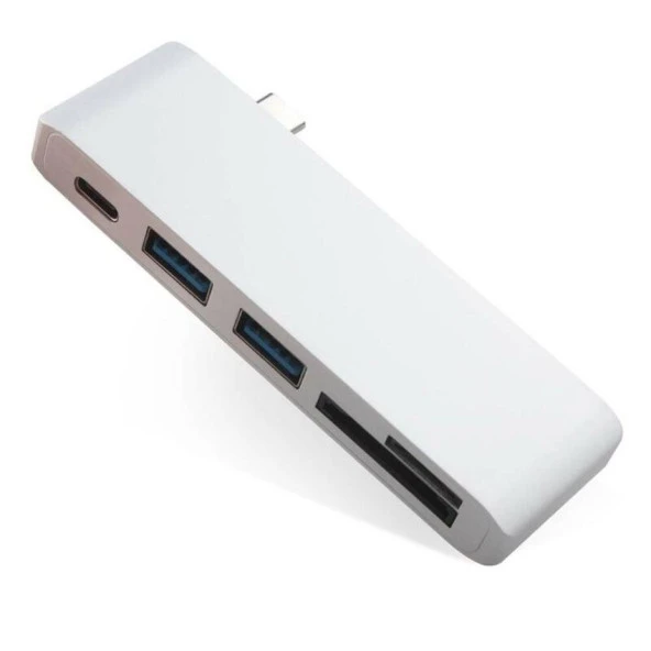 Type-C Usb C 3.1 Şarj Girişli 2 Port Usb 3.0 Hub Kart Okuyucu Sd Micro SD Combo