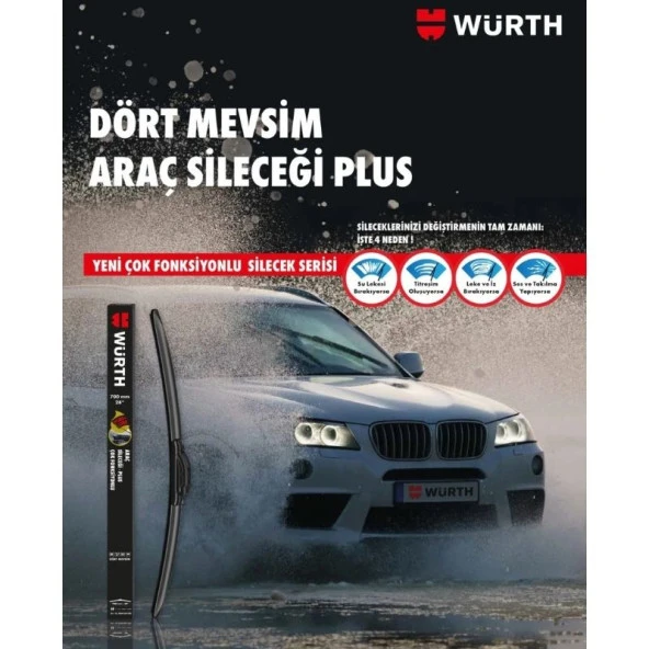 Würth Renault Clio 2012-2020 Dört Mevsim Sileceği Plus 2'li Takım 600MM+325MM