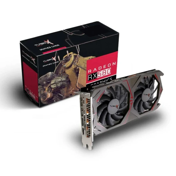 TURBOX ANTARES VOLGA RX580 AMD GDDR5 256BİT HDMİ.DİSPLAY ÇİFT FAN 8GB EKRAN KARTI