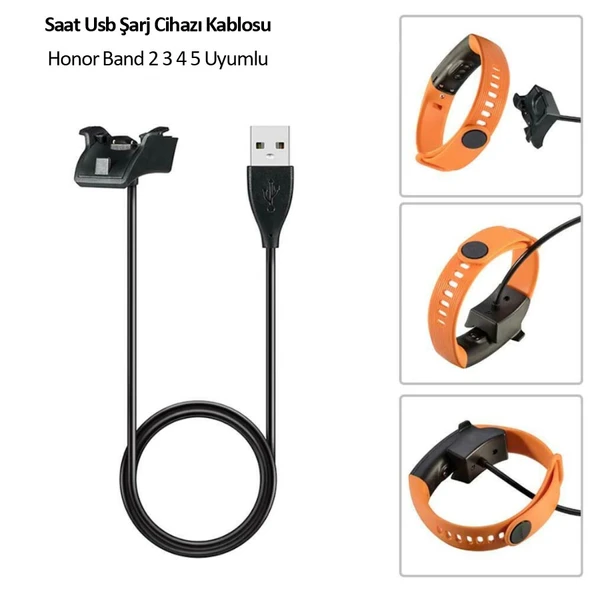 Honor Band 2 3 4 5 Pro Saat Usb Şarj Cihazı Kablosu - 4