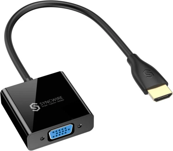 Syncwire HDMI to VGA Ses ve Micro Usb Çıkışlı Adaptör Çevirici