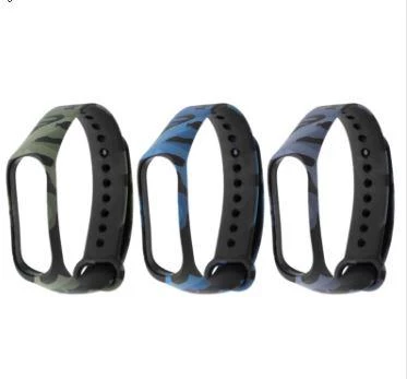Xiaomi Mi Band 3 ve 4 Akıllı Bileklik Uyumlu Kordon Kamuflaj Desen