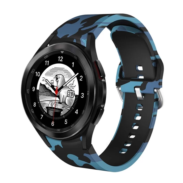 Samsung Galaxy Watch 4 5 6 7 Pro 40 42 43 44 46 47mm Uyumlu Kamuflaj Kordon