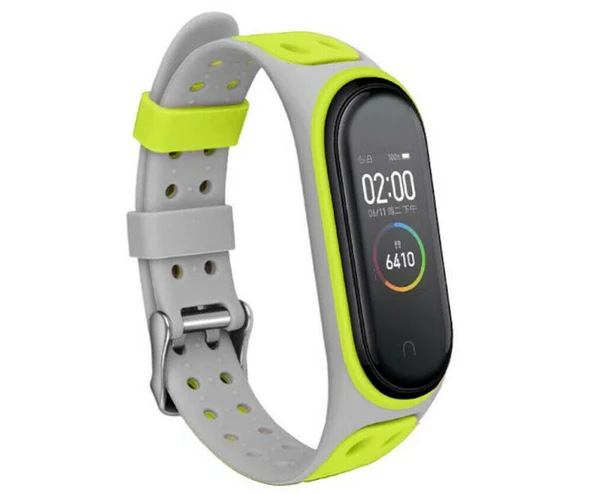 Xiaomi Mi Band 5 6 7 Uyumlu Delikli Spor Silikon Kordon Kayış - 11