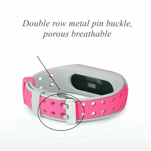 Xiaomi Mi Band 5 6 7 Uyumlu Delikli Spor Silikon Kordon Kayış - 2