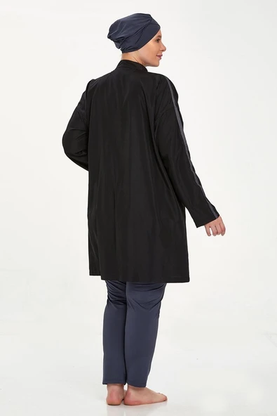 Adasea 1427 Siyah Büyük Beden Tam Boy Tesettür Mayo - Resim 4