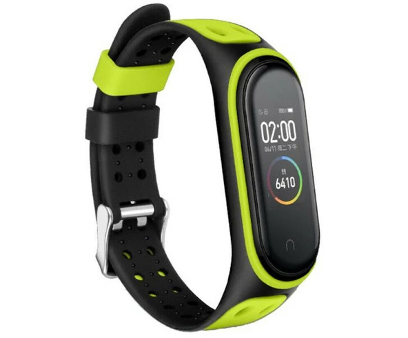 Xiaomi Mi Band 5 6 7 Uyumlu Delikli Spor Silikon Kordon Kayış - 10