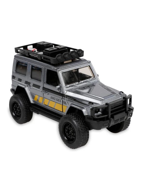 Çek Bırak Metal Off-Road Jeep Araba Gri