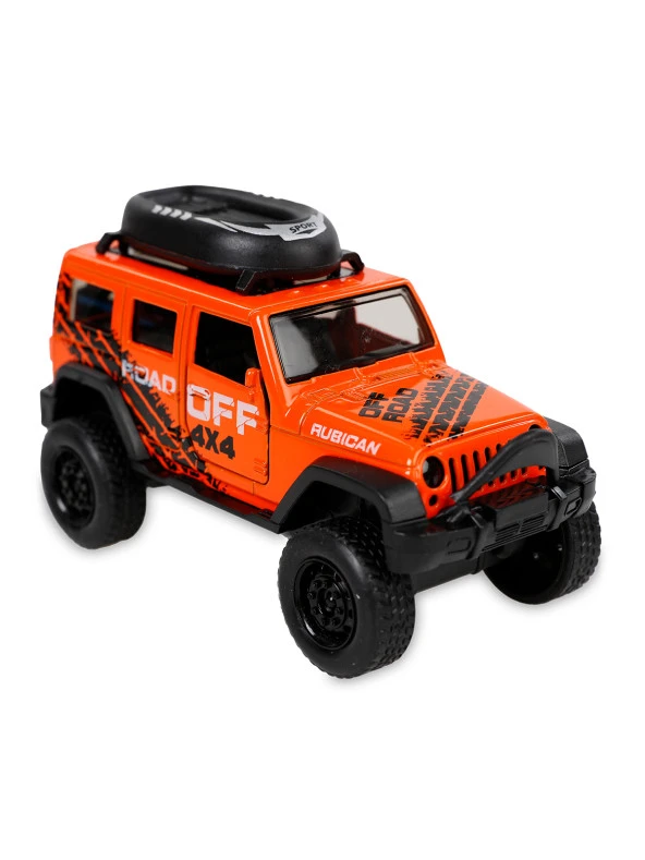 Çek Bırak Metal Off-Road Jeep Araba Turuncu