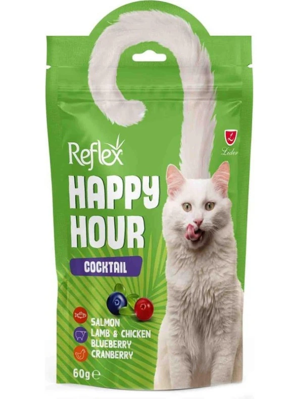 Reflex Happy Hour Kuzu, Somon ve Tavuklu Kedi Ödül Maması 60 gr