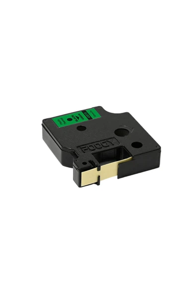 Dymo D1 Muadili Etiket Plastik Yeşil - 12 mm x 7 mt - 45019 - Eko Paket 5 li - 6